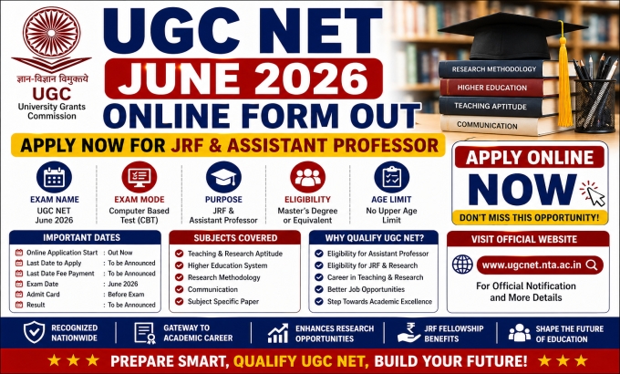 NTA UGC NET June 2026 Online Form Job Banner