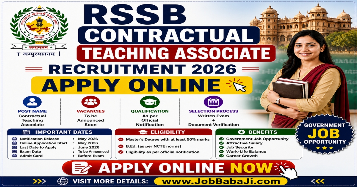 RSSB Contractual Teaching Associate Online Form 2026 Job Banner