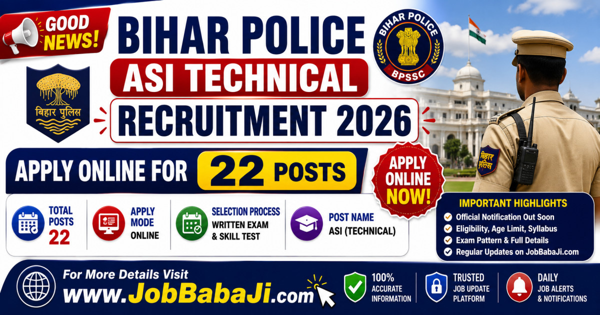 Bihar Police ASI Technical 2026 Job Banner