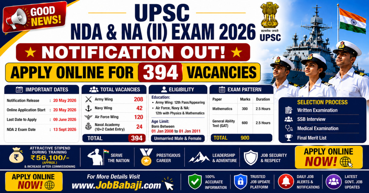 UPSC NDA II Apply Online 2026 Job Banner