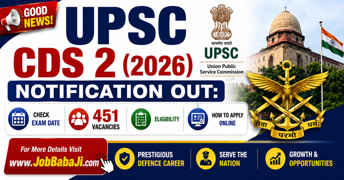 UPSC CDS 2nd Examination 2026 Job Banner