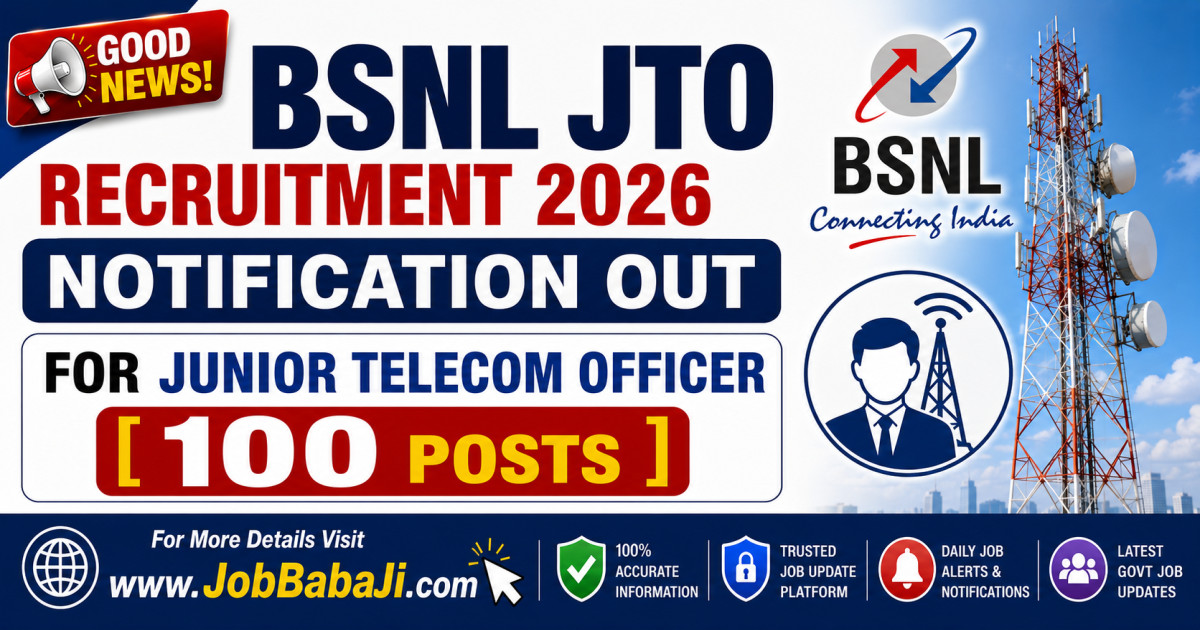 BSNL JTO Recruitment 2026 Job Banner