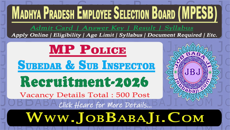MP Police Subedar Recruitment 2025 Job Banner