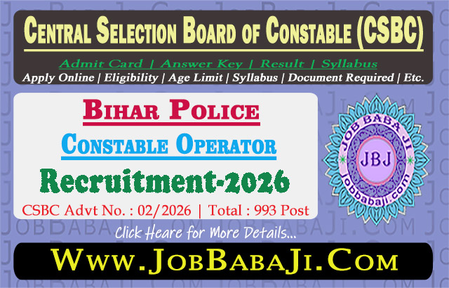 Bihar Police CSBC Recruitment 2026 Job Banner