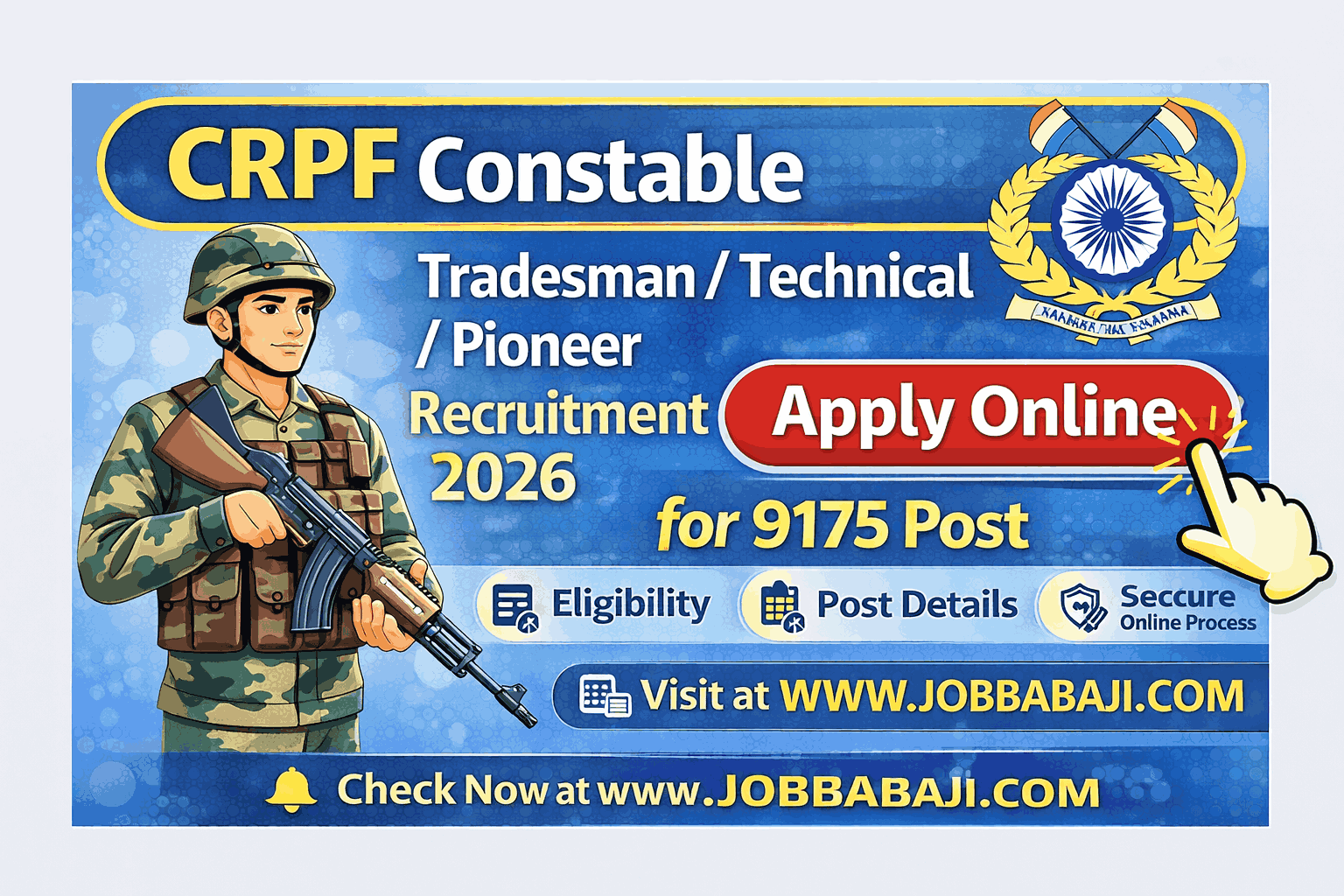 CRPF Constable Tradesman Online Form 2026 Job Banner