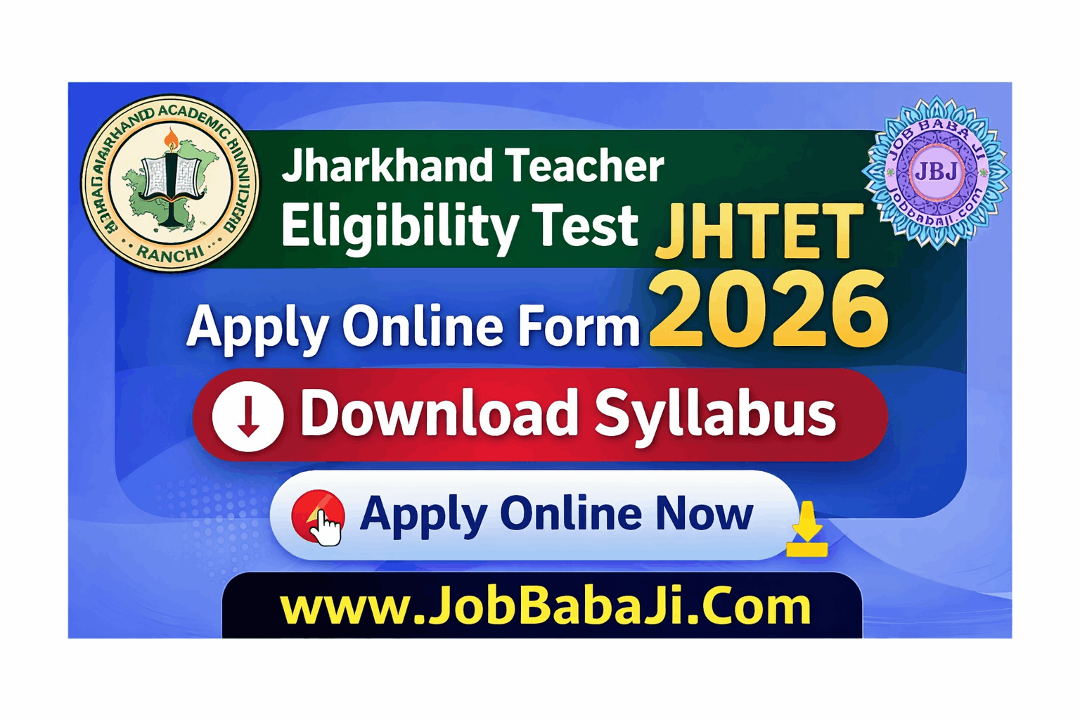 Jharkhand Teacher Eligibility Test Online Form 2026 Job Banner